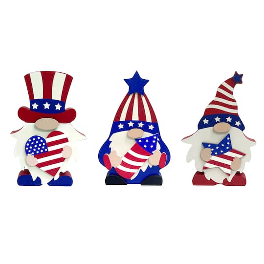 Assorted 6&#x22; Red, White &#x26; Blue Tabletop Gnome by Celebrate It&#x2122;